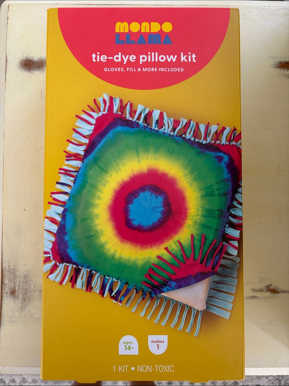 Mondo Llama Kids Tie-Dye Pillow Kit Rainbow NEW IN BOX SEALED Target